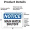 Signmission Main Water Shutoff, 7 in W x Rectangle, Vinyl Decal OS-2PACK-NS-D-57-L-14100 - alternate 3